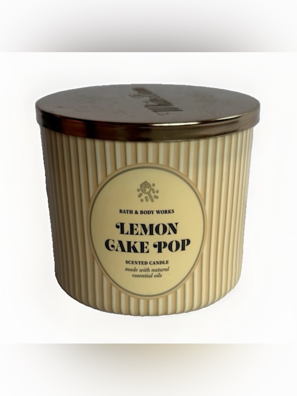 Bath & Body Works Lemon Cake Pop 3-Wick Candle 14.5oz Large Jar Scented New